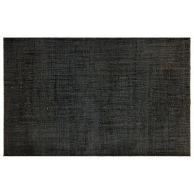 One-of-a-Kind Hand-Knotted 1960s Turkish Black 5'7" x 8'8" Area Rug - Image 0