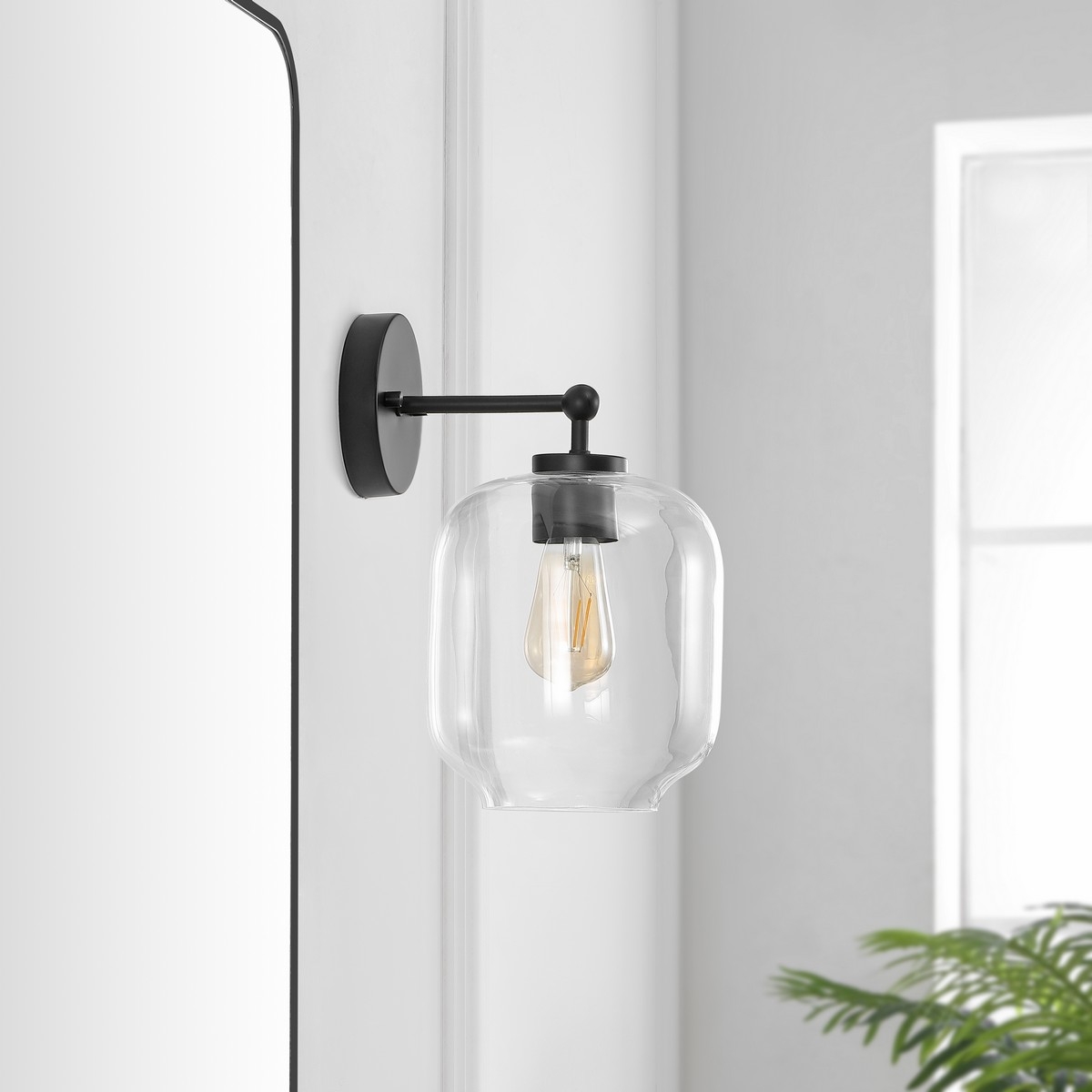Edie 9.5" Wall Sconce - Black - Safavieh - Image 1