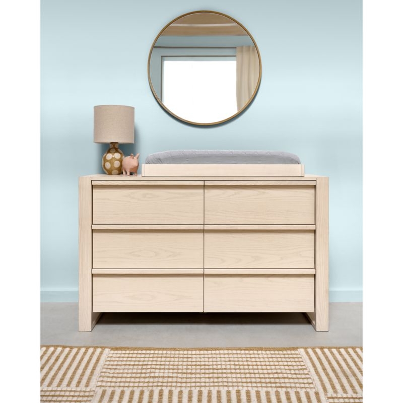 Gemini Sunwashed Ash Wood Changing Table Topper - Image 1