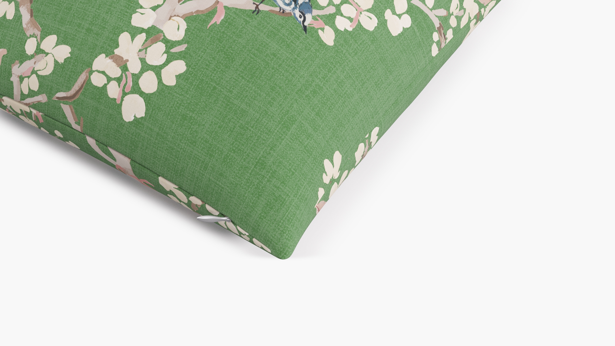 Throw Pillow 18", Jade Cherry Blossom, 18" x 18" - Image 1