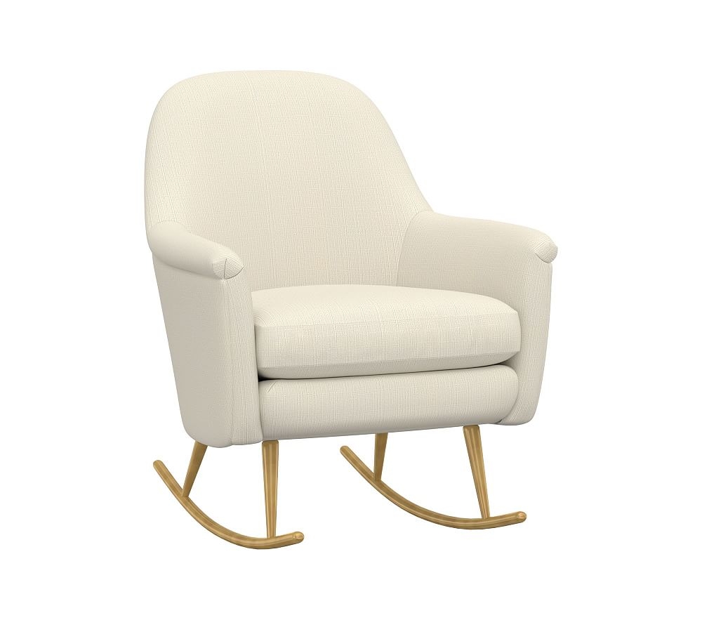 west elm x pbk Phoebe Rocking Chair, Classic Plain Weave, Pearl - Image 0