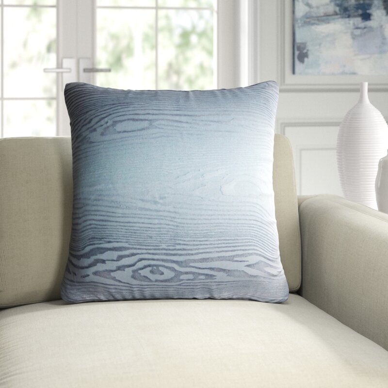  Woodgrain Velvet Throw Pillow Color: Dusk, Size: 18'' x 18'' - Image 0