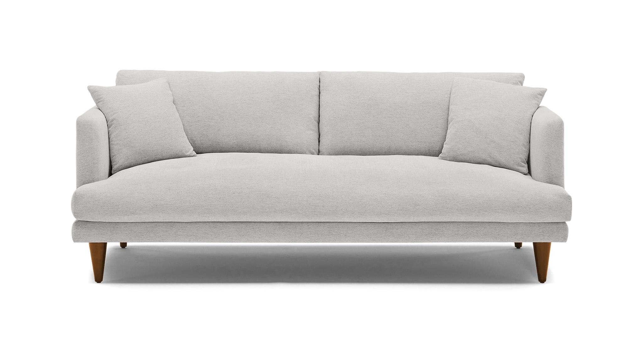 Gray Lewis Mid Century Modern Sofa - Sunbrella Premier Fog - Mocha - Cone - Image 0