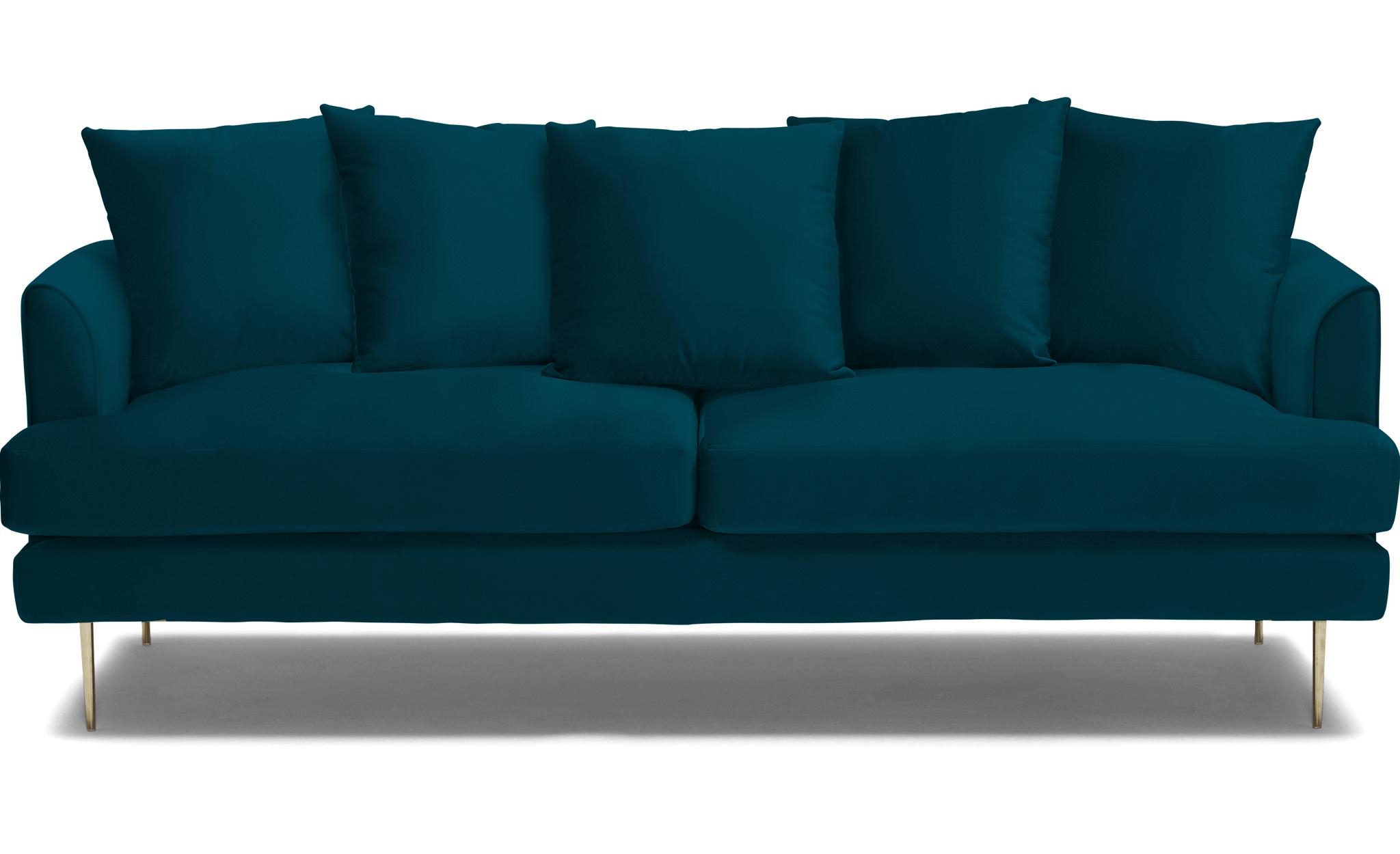 Blue Aime Mid Century Modern Sofa - Key Largo Zenith Teal - Image 0