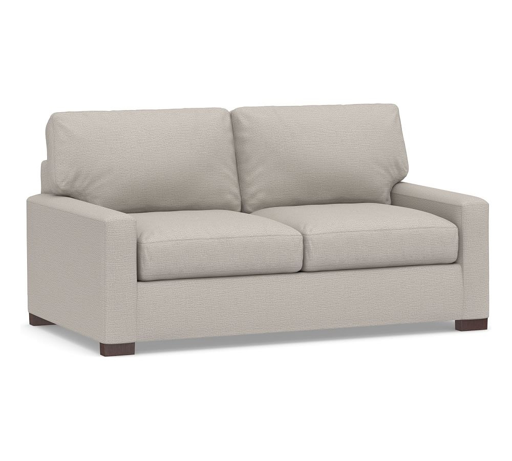 Turner Square Arm Upholstered Deluxe Sleeper Sofa, Polyester Wrapped Cushions, Chunky Basketweave Stone - Image 0