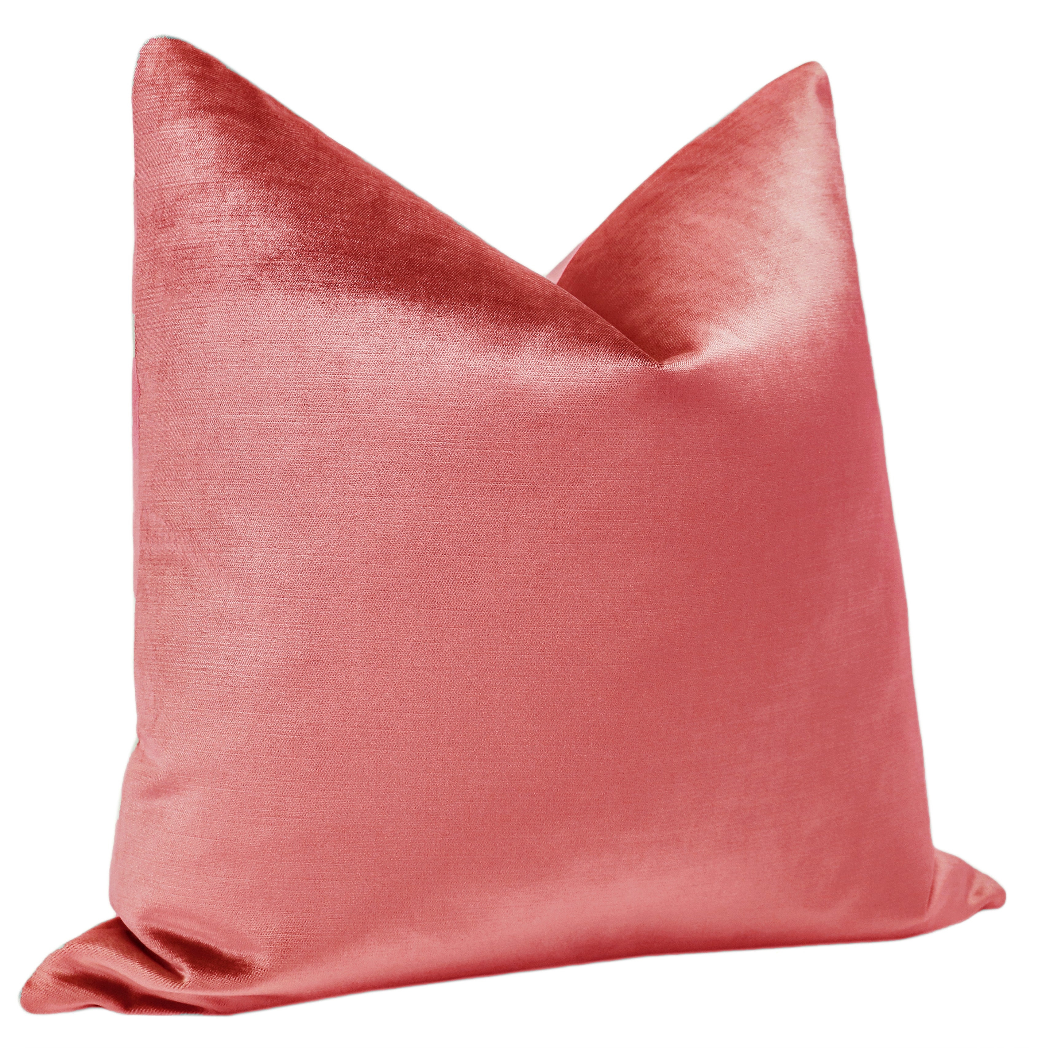 FAUX SILK VELVET // FLAMINGO - 20" X 26" STANDARD SHAM - Image 1