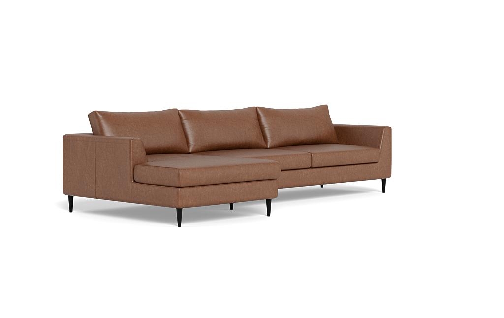 Asher Leather 3-Seat Left Chaise Sectional - Image 1