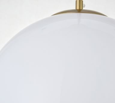 Makenna Glass Globe Pendant, 12", Brass with Frosted White Glass - Image 3