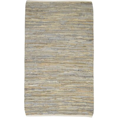 One-of-a-Kind Hand-Knotted 3' x 5' Leather Area Rug in Beige - Image 0