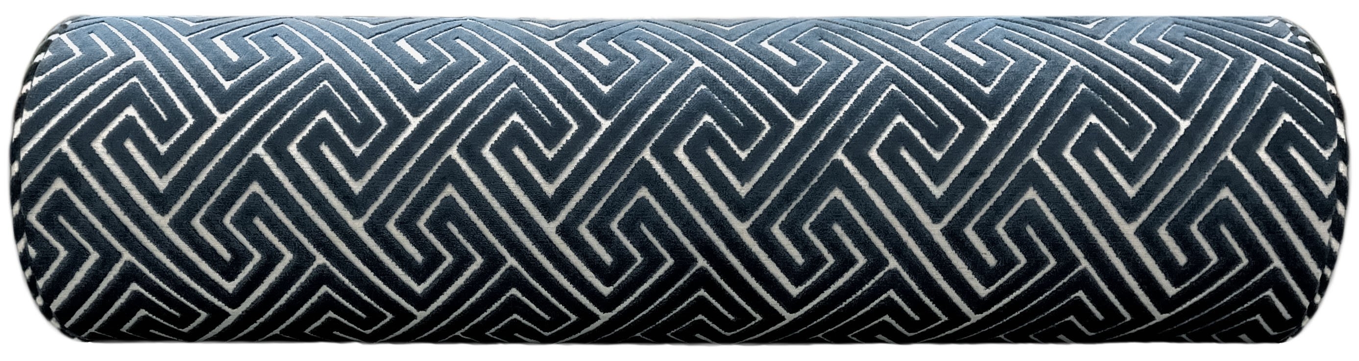THE BOLSTER :: ROMAN CUT VELVET // NAVY BLUE - TWIN XL // 9" X 30" - Image 1