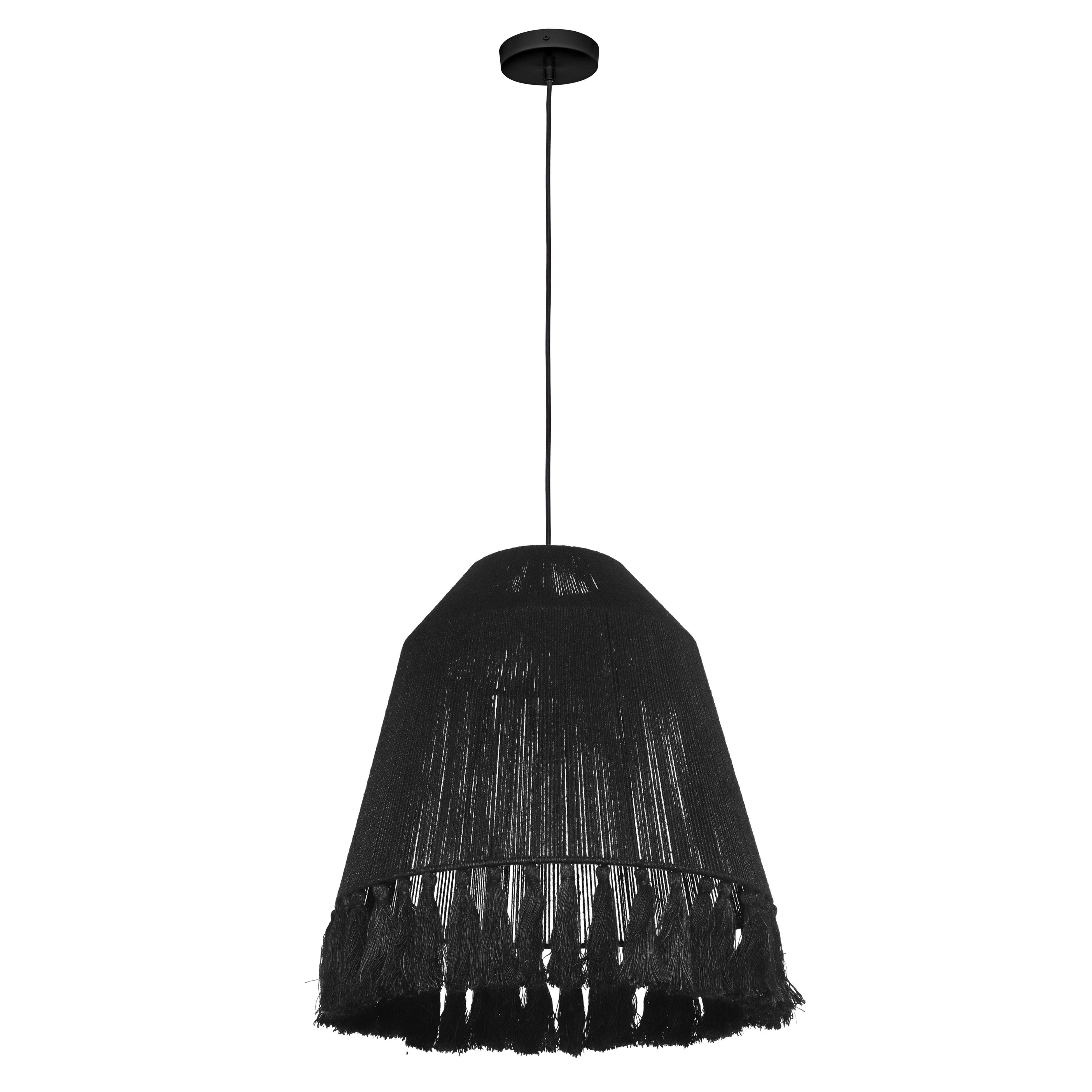 Bokaro Black Jute Large Pendant Lamp - Image 1