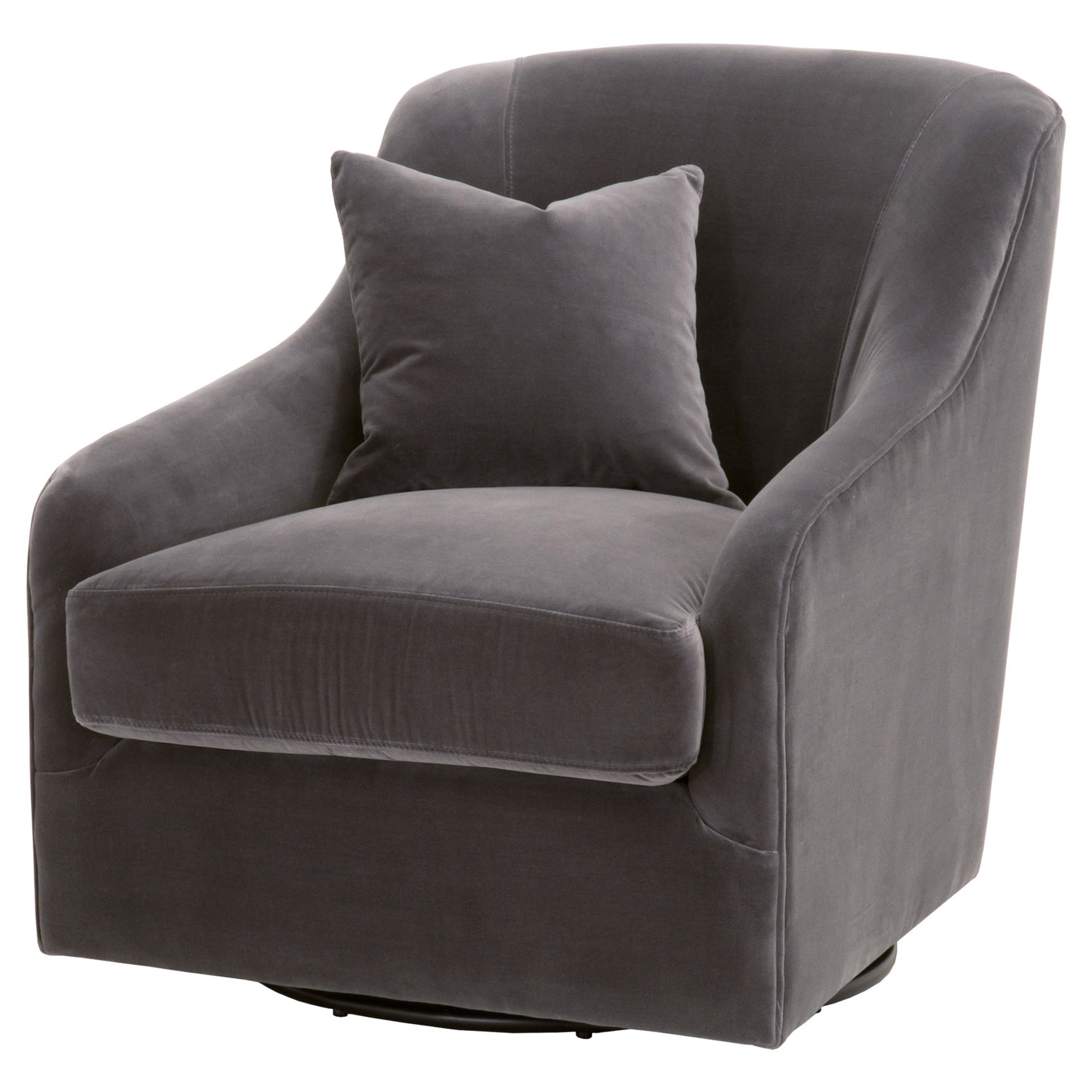Mona Swivel Club Chair, Dark Dove Velvet - Image 1