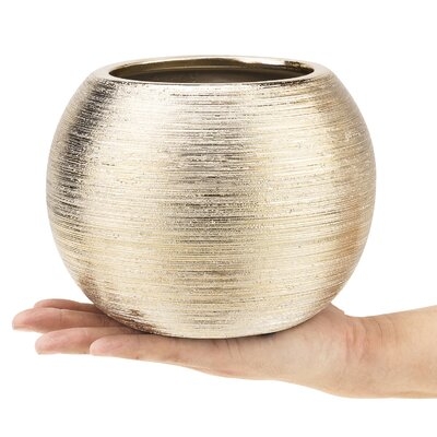 Metallic Gold 5.25" Ceramic Table Vase - Image 0