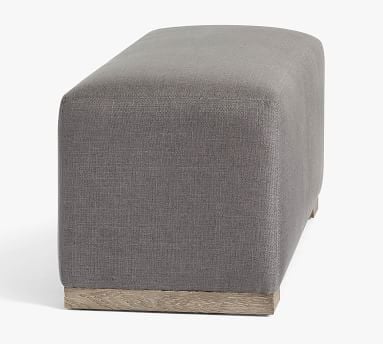 Universal Upholstered Dining Bench, Gray Wash Frame, Heathered Twill Stone - Image 4