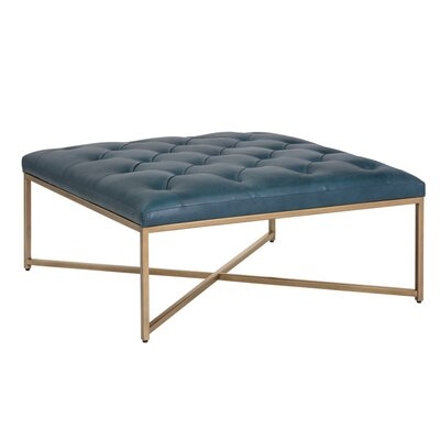 Wynonna Square Leather Tufted Cocktail Ottoman - Image 0