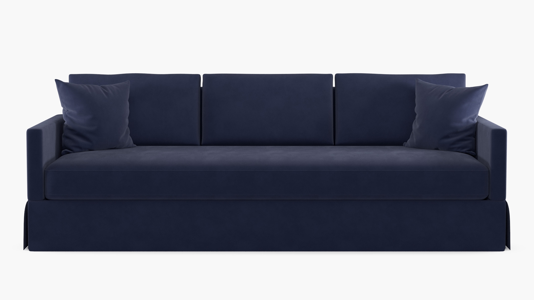 Skirted Sleeper Sofa, Navy Classic Velvet - Image 0