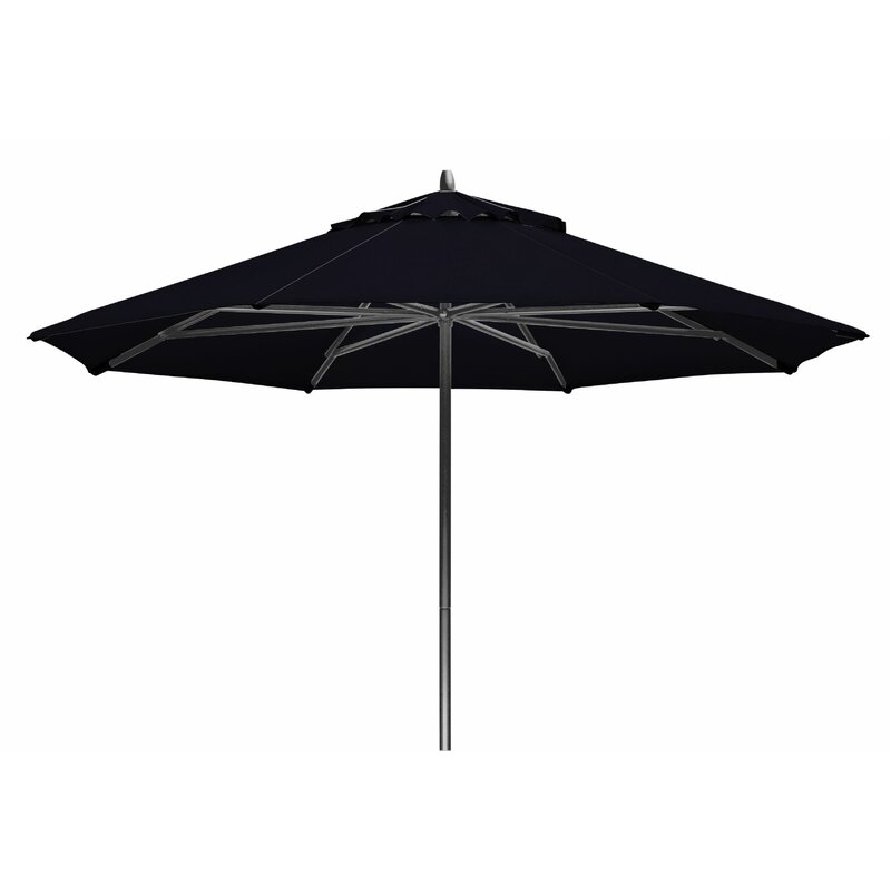 Telescope Casual Powder Coated Aluminum Commercial 9' Market Umbrella Frame Finish: Textured Silver, Color: Navy 13A - Image 0