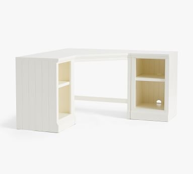 Aubrey Corner Desk with Lateral File Cabinets, Dutch White - Image 1