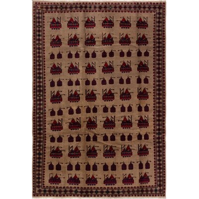 One-of-a-Kind Hitchin Hand-Knotted 2010s Ushak Tan/Brown 6'11" x 9'10" Wool Area Rug - Image 0
