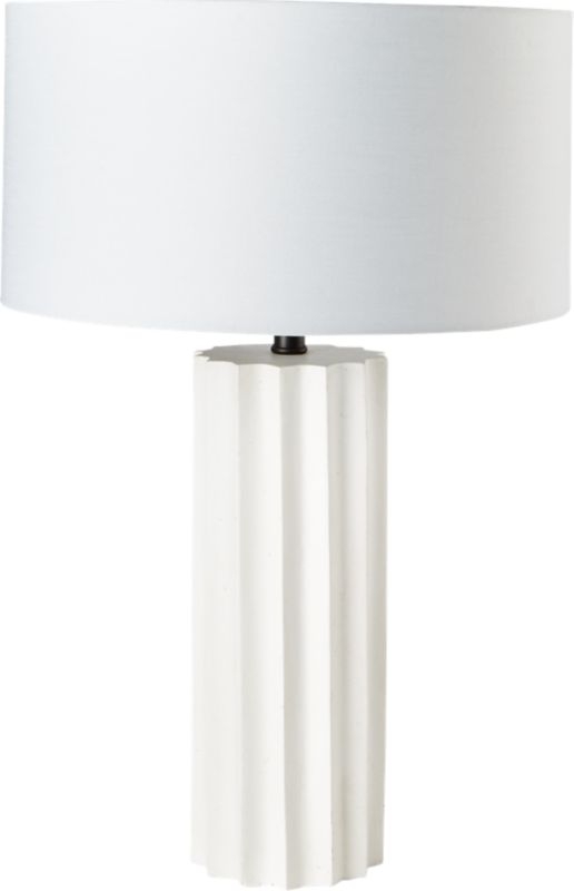 Scallop Concrete Table Lamp, White - Image 0