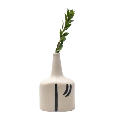 Fineo Cream 8" Indoor/Outdoor Ceramic Table Vase - Image 0