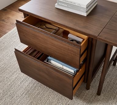 Bloomquist Wood L-Shape Desk with Lateral File Cabinet, Warm Dusk - Image 4