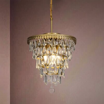 Wyndham 3-Light Unique Tiered Chandelier with Wrought Iron Accents - Image 1