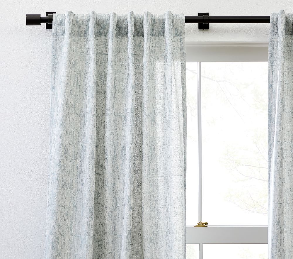 Woodland Shine Jacquard Curtain, Washed Blue, Gemstone, 48x108 - Image 0