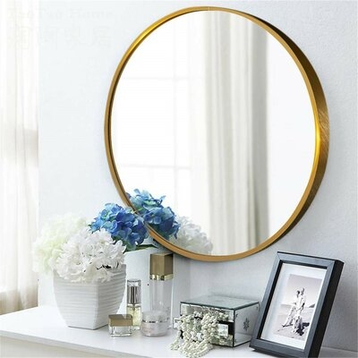 New Milford Bathroom/Vanity Mirror, Gold, 28" - Image 1