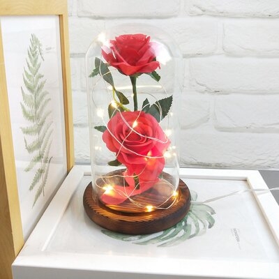Romantic Glass Rose Wedding Decoration Home Furnishing Holiday Gifts Red - Image 0
