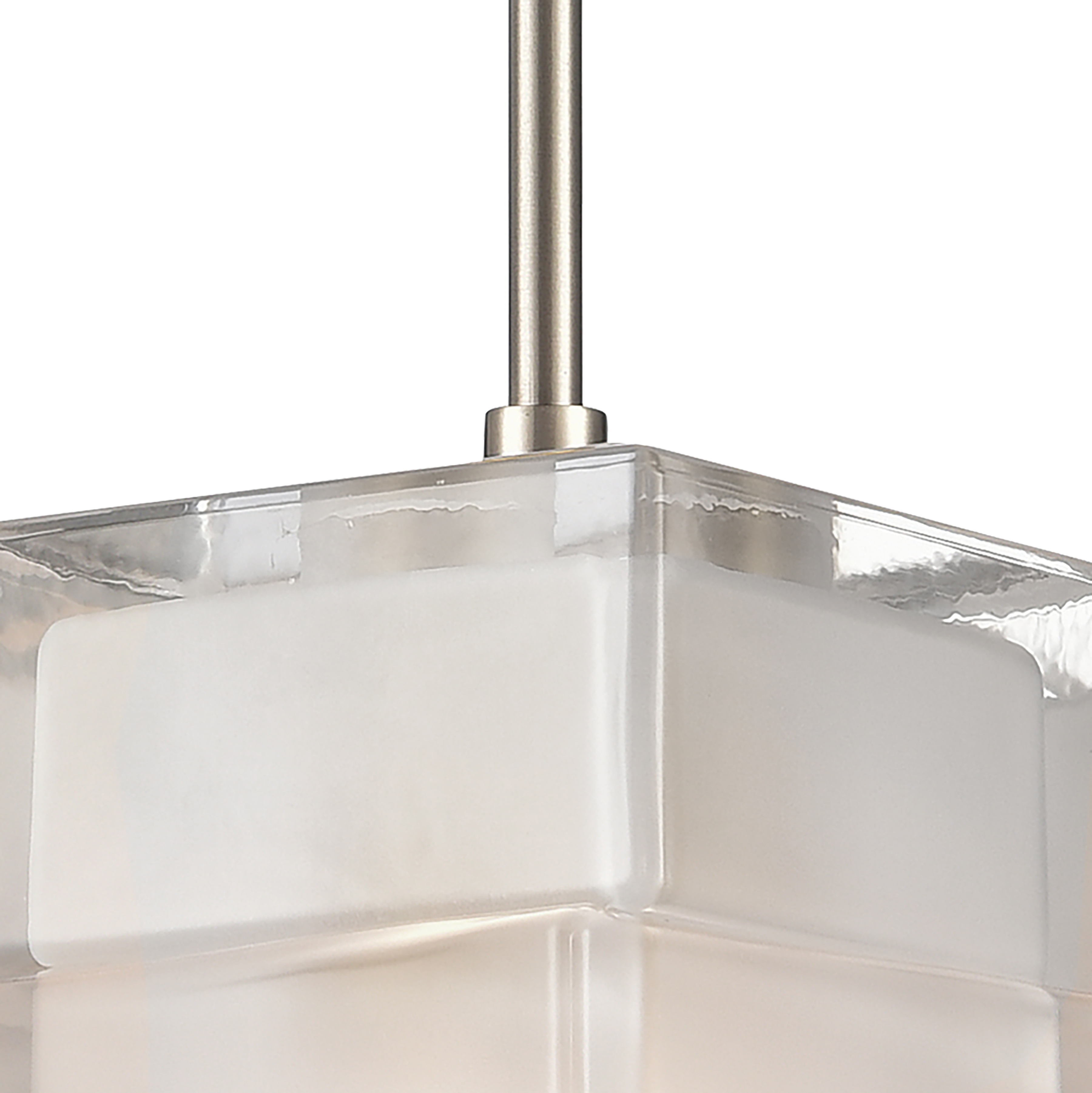 Ice Blocks 6'' Wide 1-Light Mini Pendant - Satin Nickel - Image 2