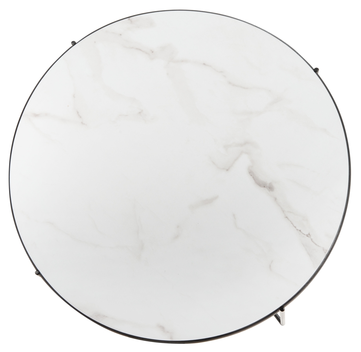 Wrena Round Coffee Table - White / Black - Safavieh - Image 5