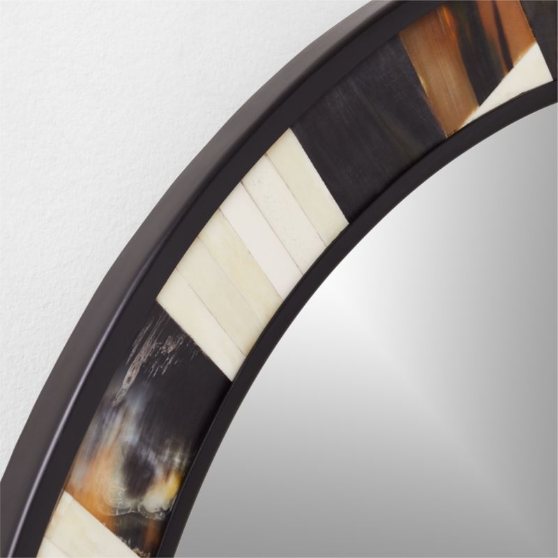 Thalia Horn and Bone Round Wall Mirror 32" - Image 2