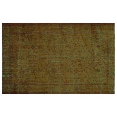 One-of-a-Kind Dinnington Hand-Knotted 1960s Turkish Green 5'9" x 9'1" Area Rug - Image 0