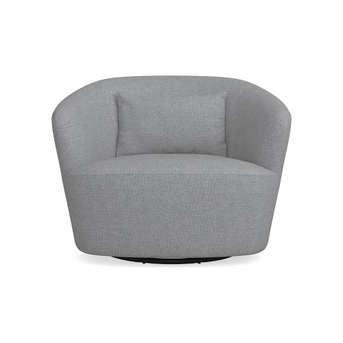 Tate Swivel Armchair, Perennials Performance Canvas, Charcoal - Image 0