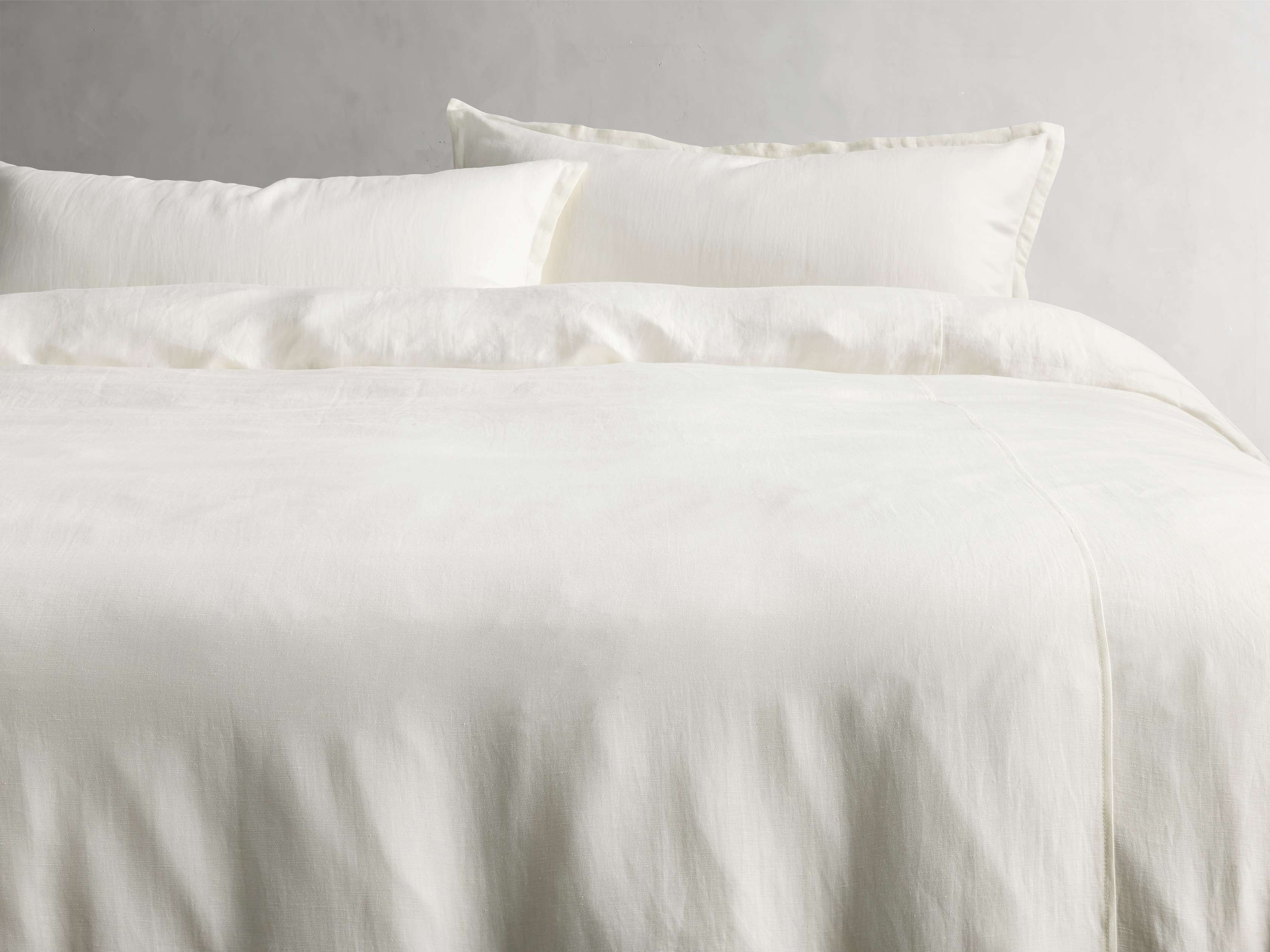 Cupro Duvet Set Linen Queen in White  Ivory  - Image 0