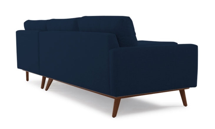 Blue Hopson Mid Century Modern Sectional with Bumper - Royale Cobalt - Mocha - Right  - Image 4