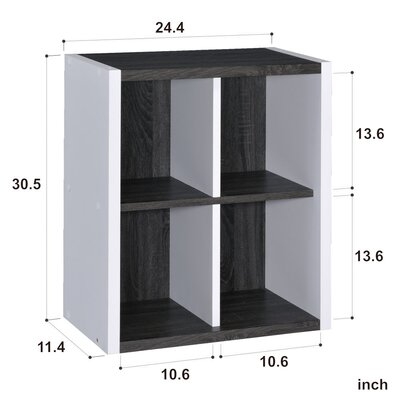 Diy Two Tone 4-Grid Storage Shelf Light Brown - Image 0