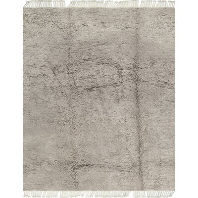 One-of-a-Kind Hand-Knotted Gray 9' x 12' Rectangle Wool Area Rug - Image 0