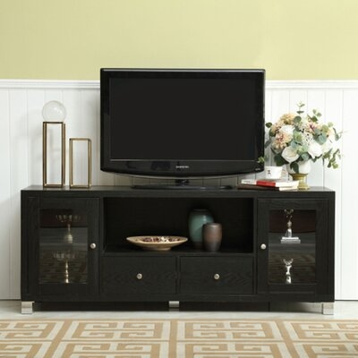 58" TV Stand Console 2 Doors And 2 Drawers -Black - Image 0
