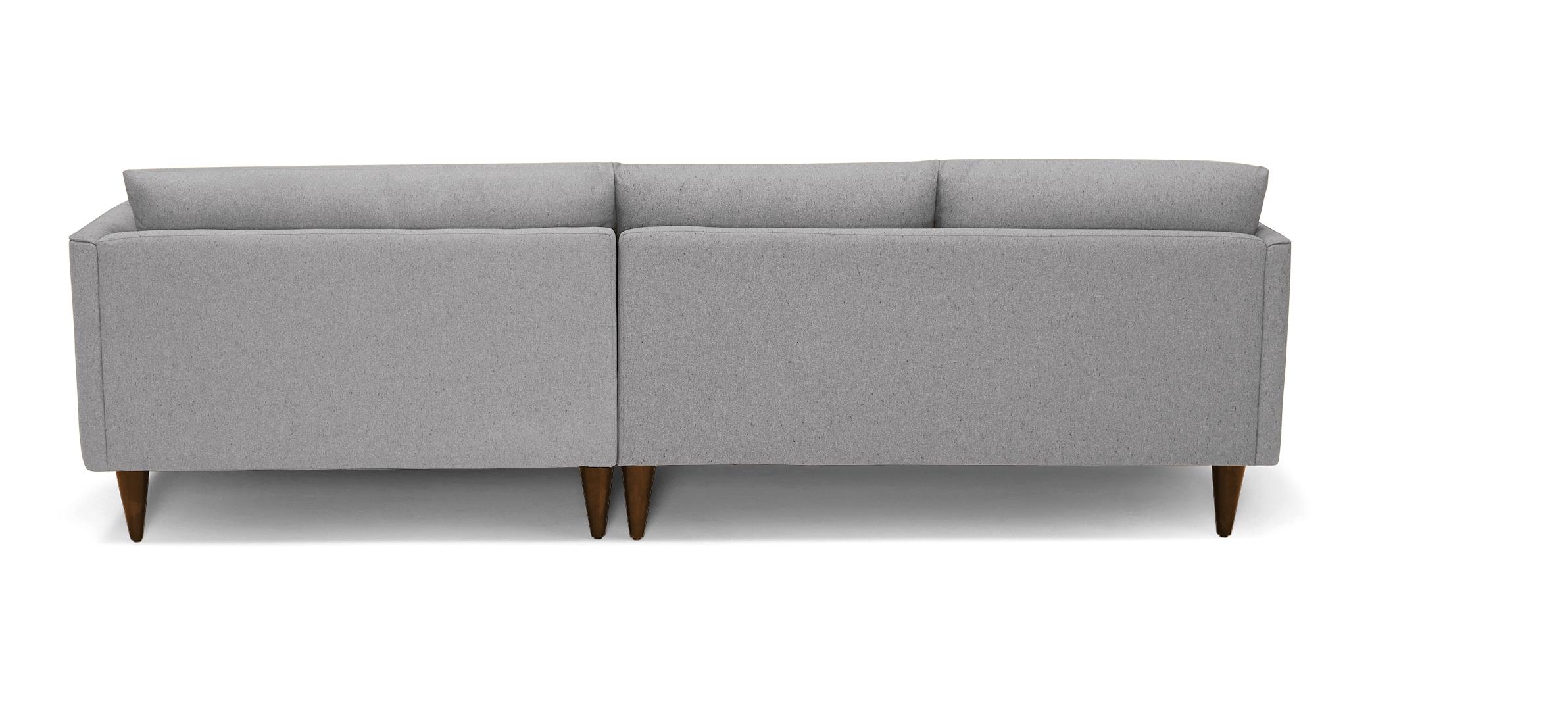 Gray Lewis Mid Century Modern Sectional - Royale Ash - Mocha - Left - Cone - Image 4