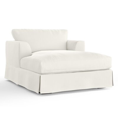 Two Arms Recessed Down Feather Chaise Lounge - Image 0