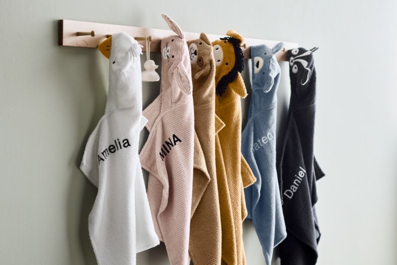 Puppy Prairie Beige 100% Organic Cotton Hooded Baby Towel - Image 1