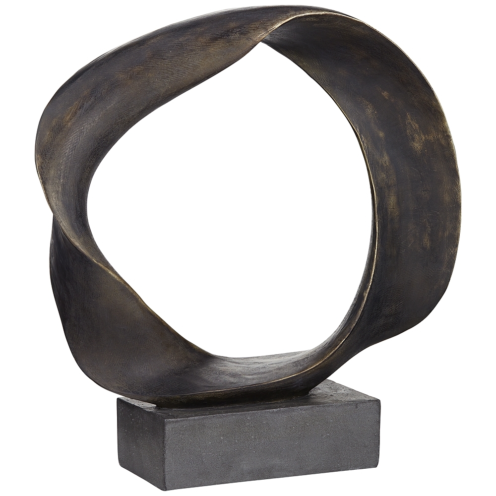 Round Abstract O 22 1/4" High Matte Bronze Sculpture - Style # 96X52 - Image 0
