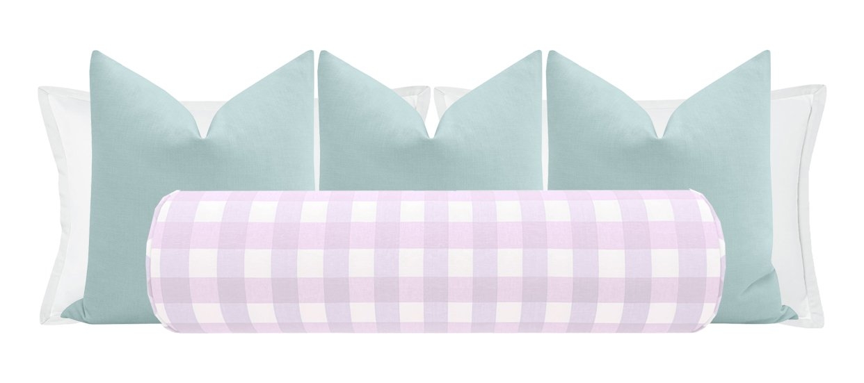 THE BOLSTER :: CHARLESTON CHECK // LAVENDER - TWIN // 9" X 24" - Image 4