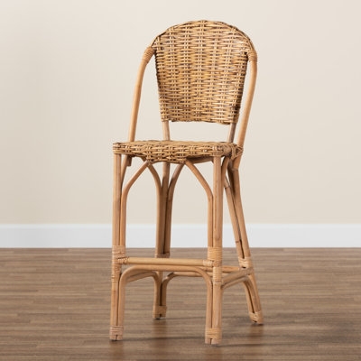 Neola Modern Bohemian Natural Rattan Bar Stool - Image 0