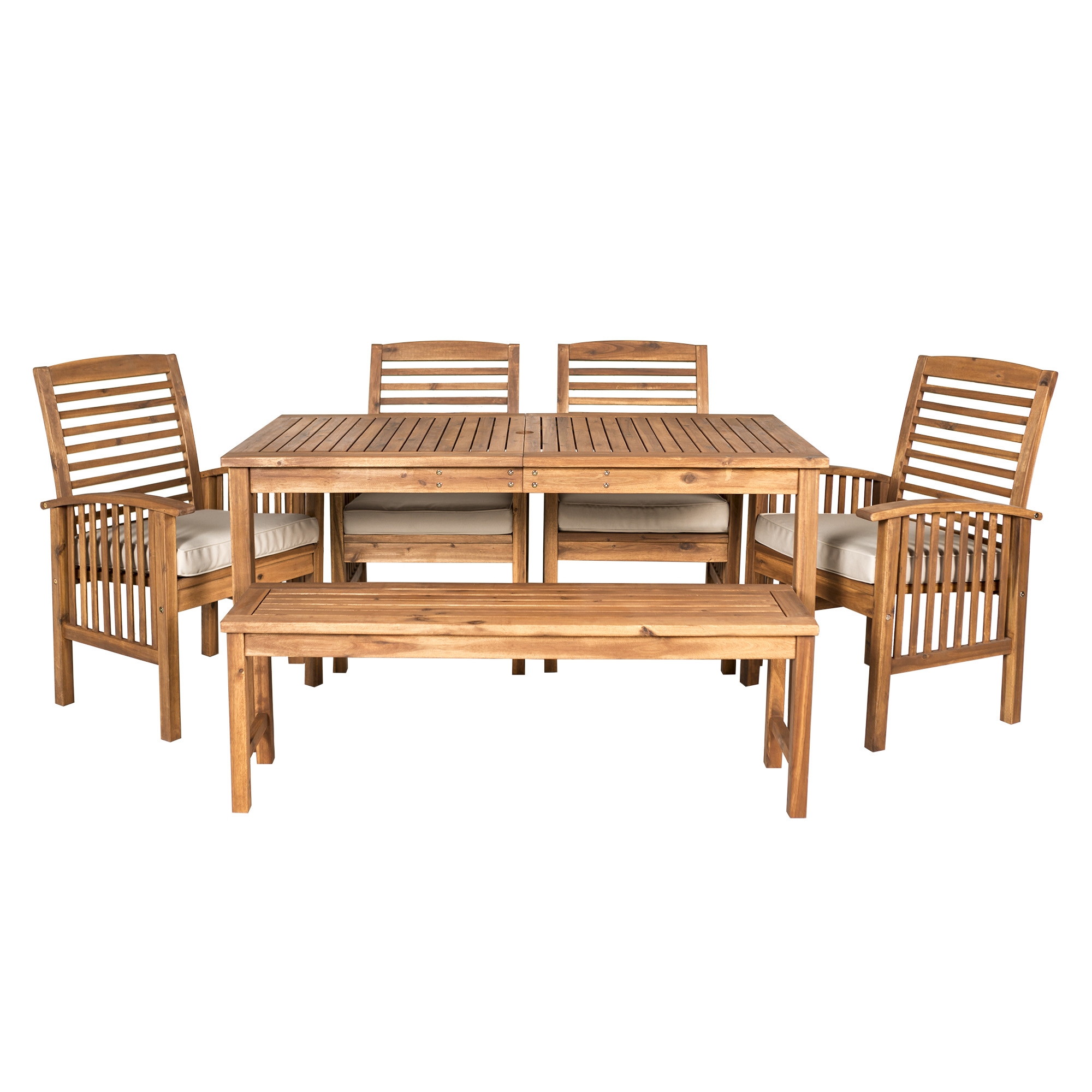 6-Piece Modern Patio Dining Set - Brown  - Image 1