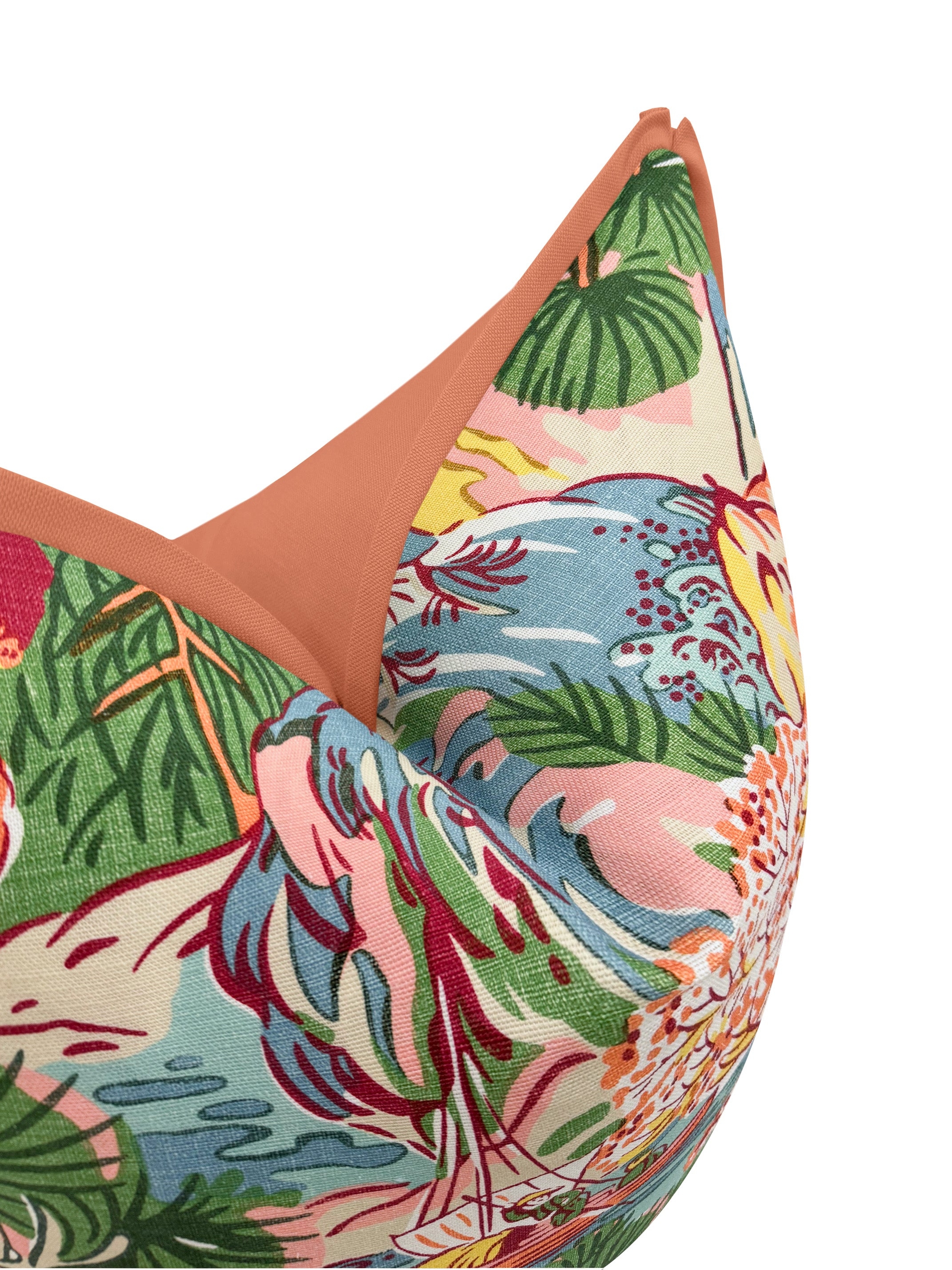 PAGODA TREES // PINK AND GREEN | THIBAUT - 20" X 20" / BUTTERFLY FLANGE / Persimmon - Image 0