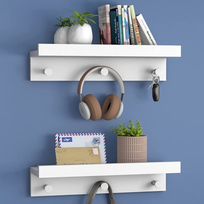 2 Piece Solid Wood Picture Ledge Wall Shelf - Image 0