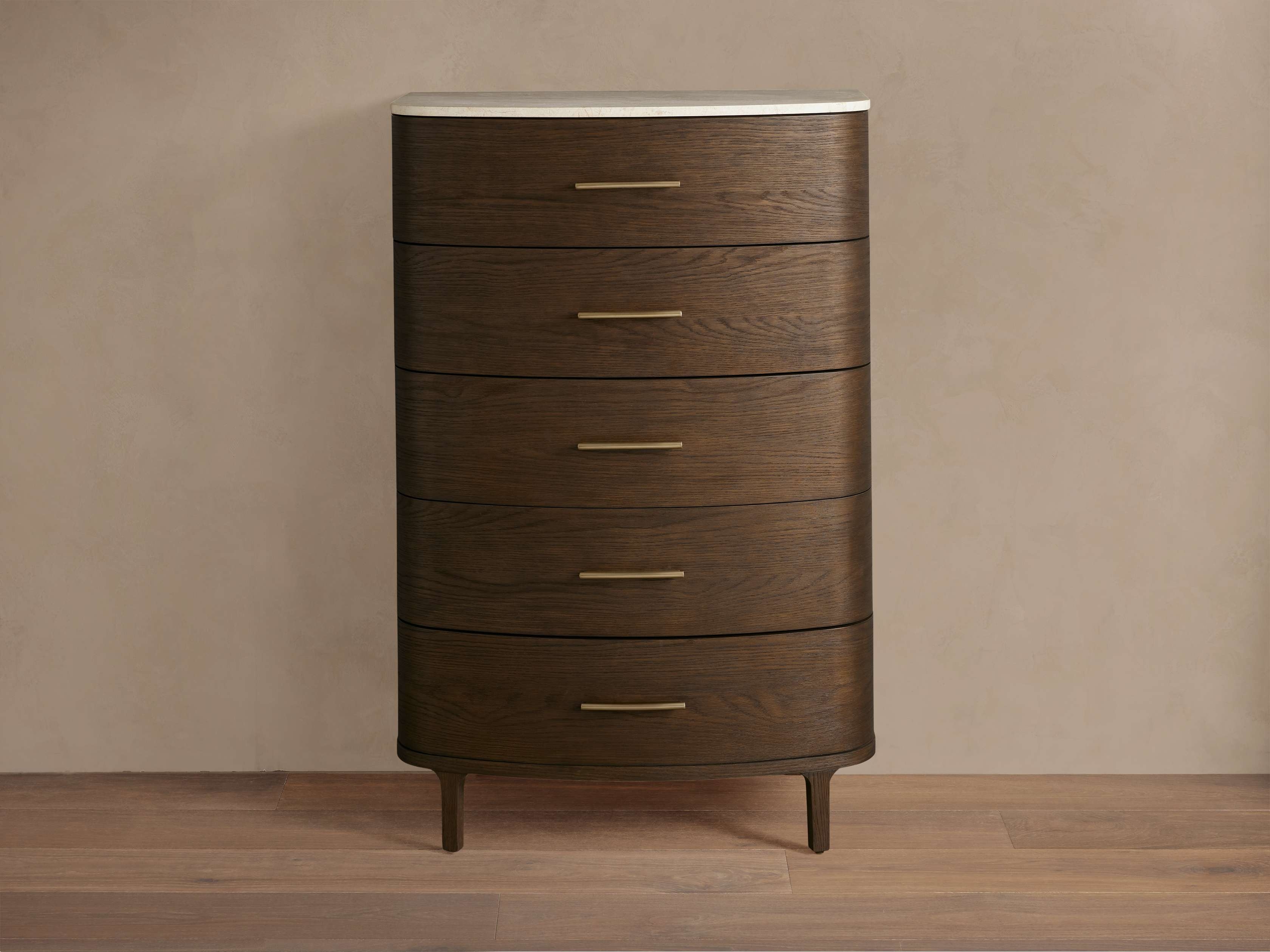 Danny Five-Drawer Dresser in Stone Natural  Mocha/Royal Cream - Image 0